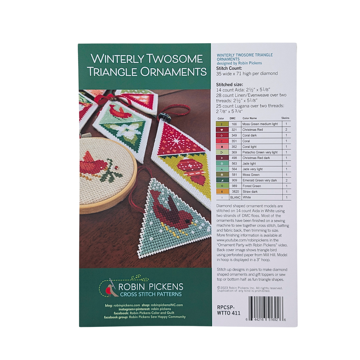 Winterly Twosome Triangle Ornaments by Robin Pickens