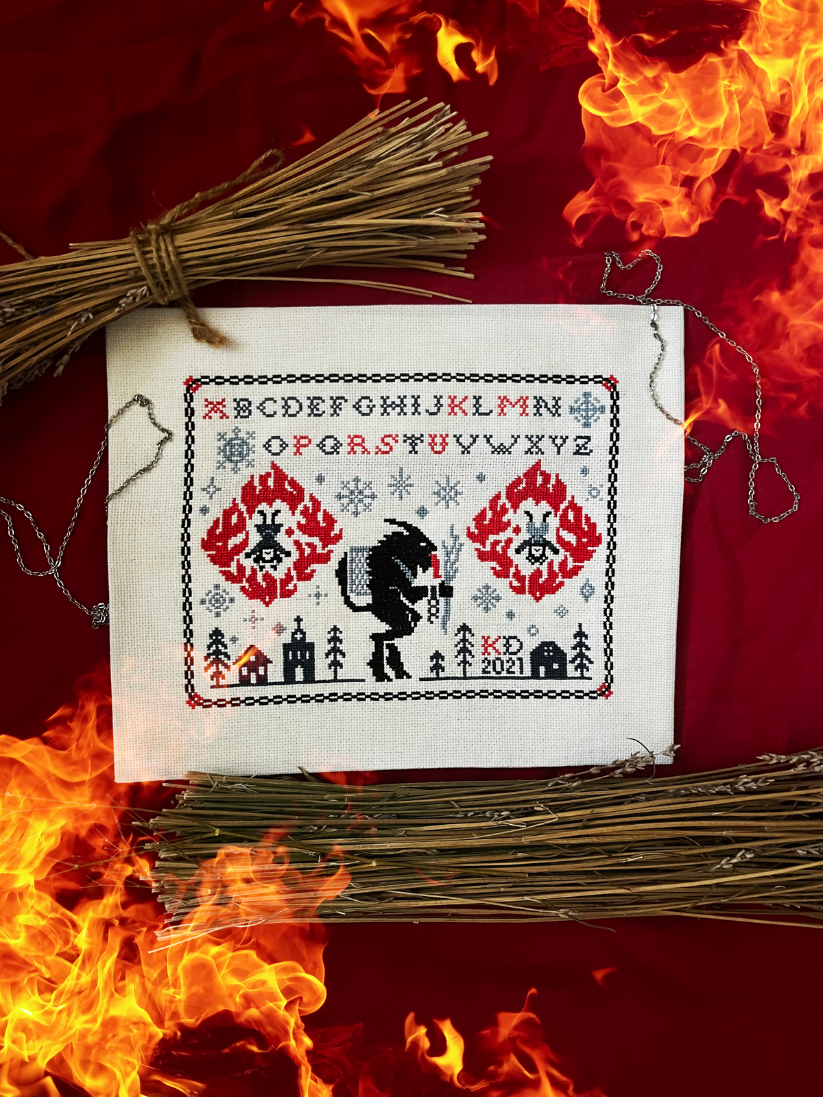 Krampus Sampler by Uncanny Kari x Dee's 20 Stitches