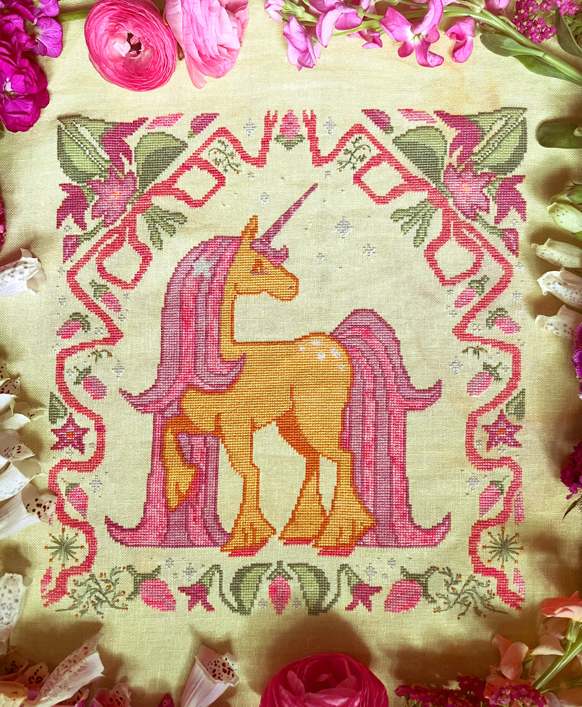 Lesbian Pride Tapestry by Uncanny Kari x Dee's 20 Stitches
