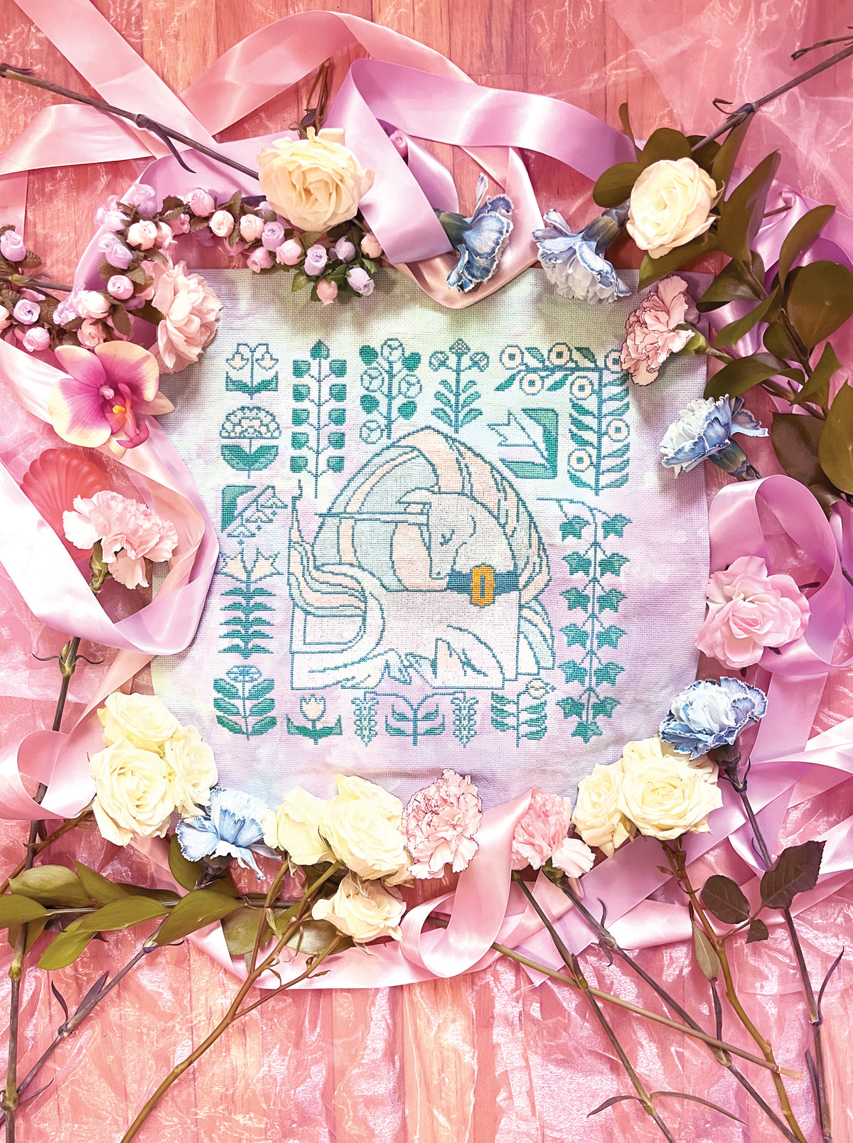 Trans Pride Tapestry by Uncanny Kari x Dee's 20 Stitches